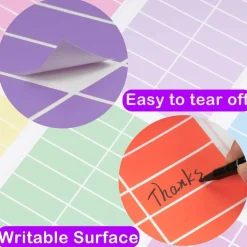 960 Pack Rectangular Color Coding Labels 3 x 1 Inch Self Adhesive Colored Name Tag Stickers with 12 Assorted Colors for Office Warehouse Classroom Home Organization