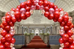 60 Pack Red Balloons with Red Confetti Balloons 12 Inch Premium Latex Balloon Kit with Red Ribbon and Balloon Strip for Christmas Valentine's Day Birthday Wedding Party Decorations