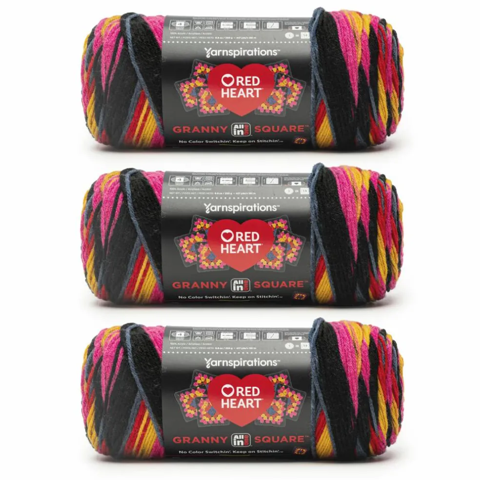 3 Pack Red Heart® All in One™ Granny Square™ Yarn