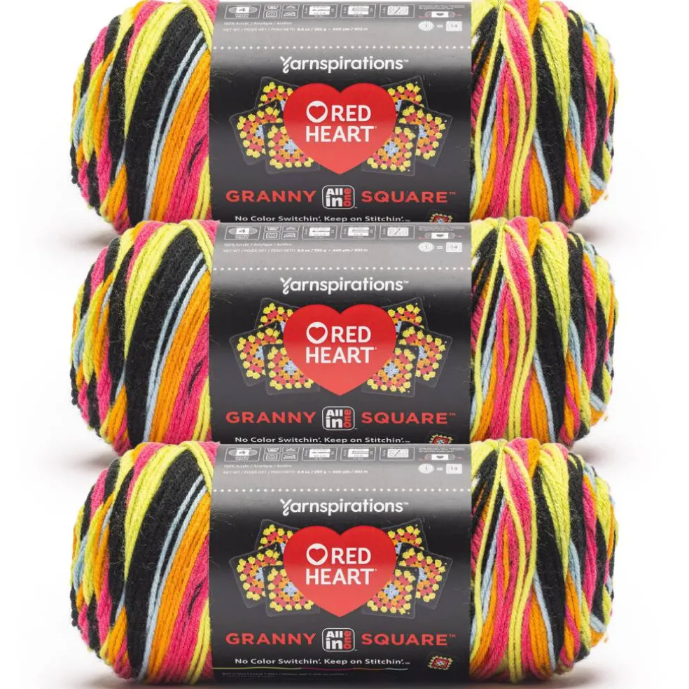 3 Pack Red Heart® All in One™ Granny Square™ Yarn