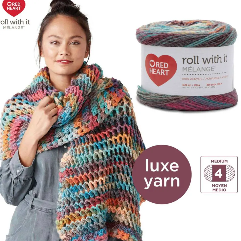 3 Pack Red Heart® Roll With It Melange™ Yarn