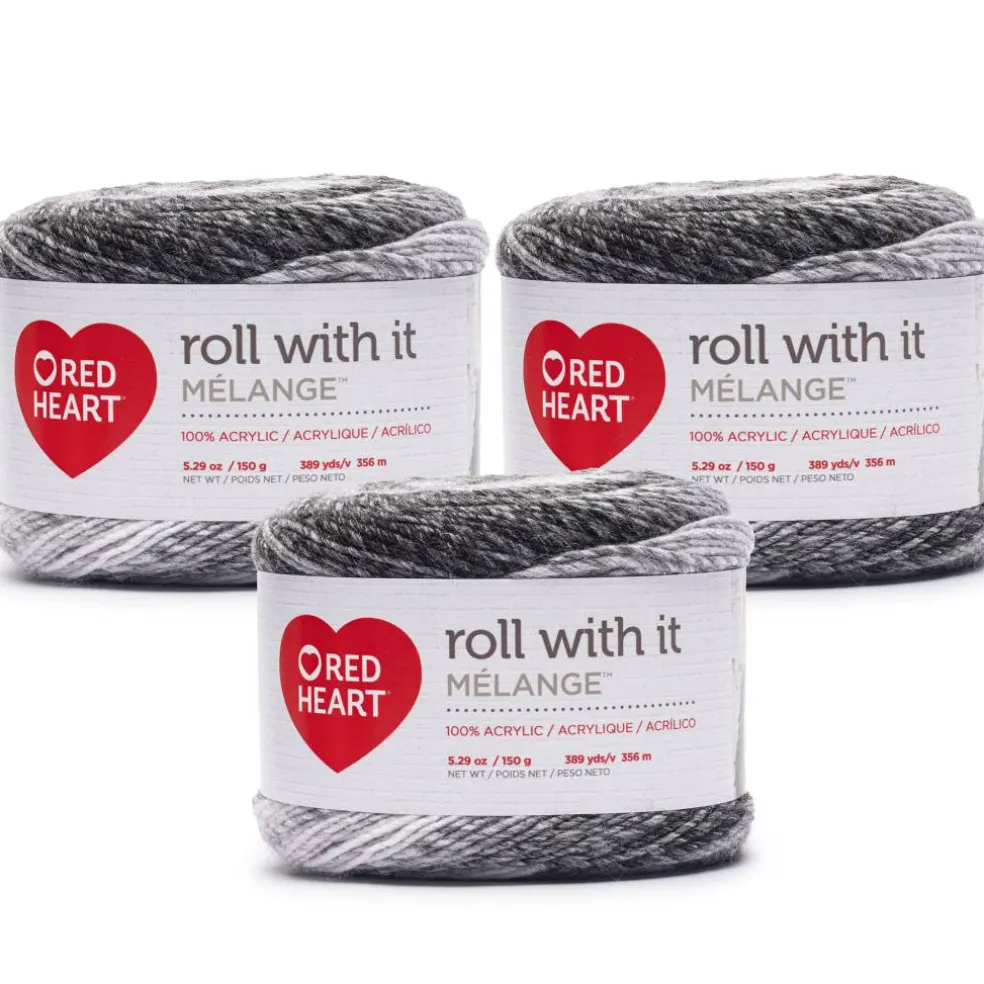 3 Pack Red Heart® Roll With It Melange™ Yarn