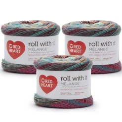 3 Pack Red Heart® Roll With It Melange™ Yarn