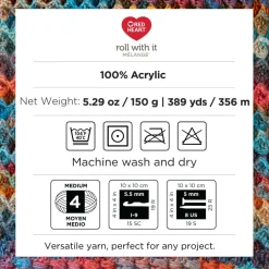 3 Pack Red Heart® Roll With It Melange™ Yarn