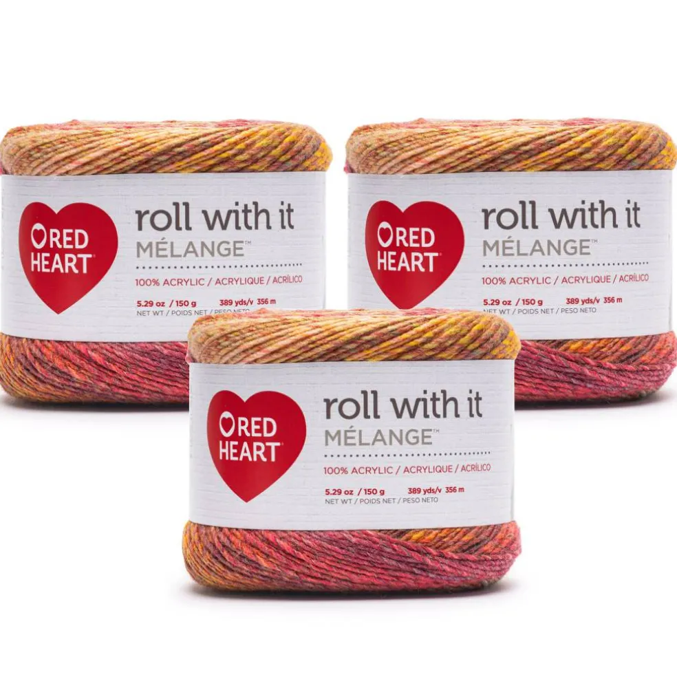 3 Pack Red Heart® Roll With It Melange™ Yarn