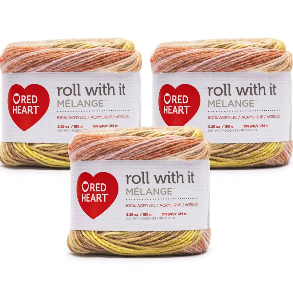 3 Pack Red Heart® Roll With It Melange™ Yarn
