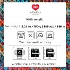 3 Pack Red Heart® Roll With It Melange™ Yarn