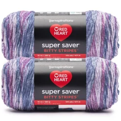 2 Pack Red Heart® Super Saver® Bitty Stripes™ Yarn