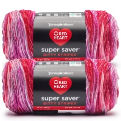 2 Pack Red Heart® Super Saver® Bitty Stripes™ Yarn