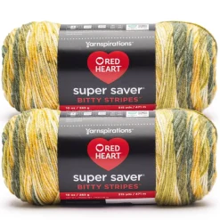 2 Pack Red Heart® Super Saver® Bitty Stripes™ Yarn