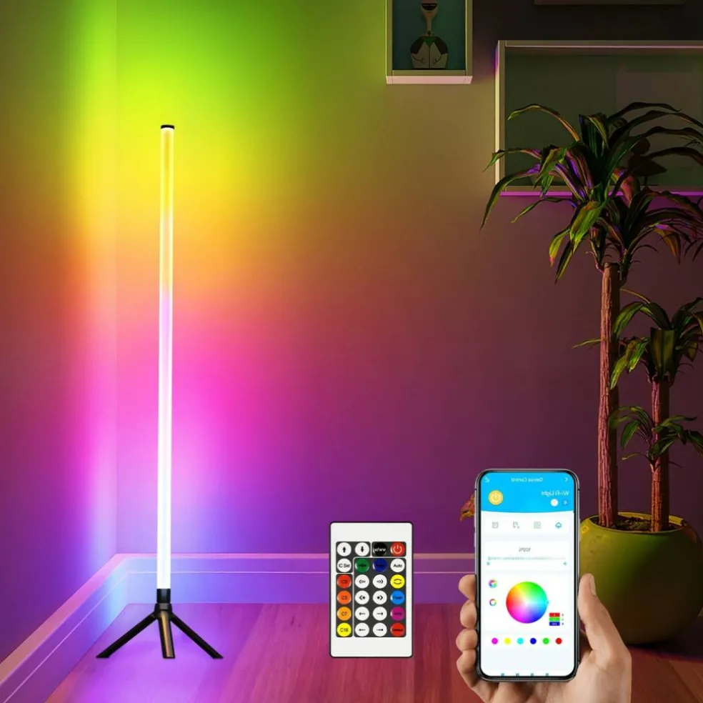2 Pack RGB Floor Lamp Basic USB 5V LED Corner Lamp with App Control
