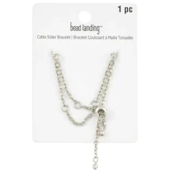 24 Pack: 9" Rhodium Slider Charm Bracelet by Bead Landing™