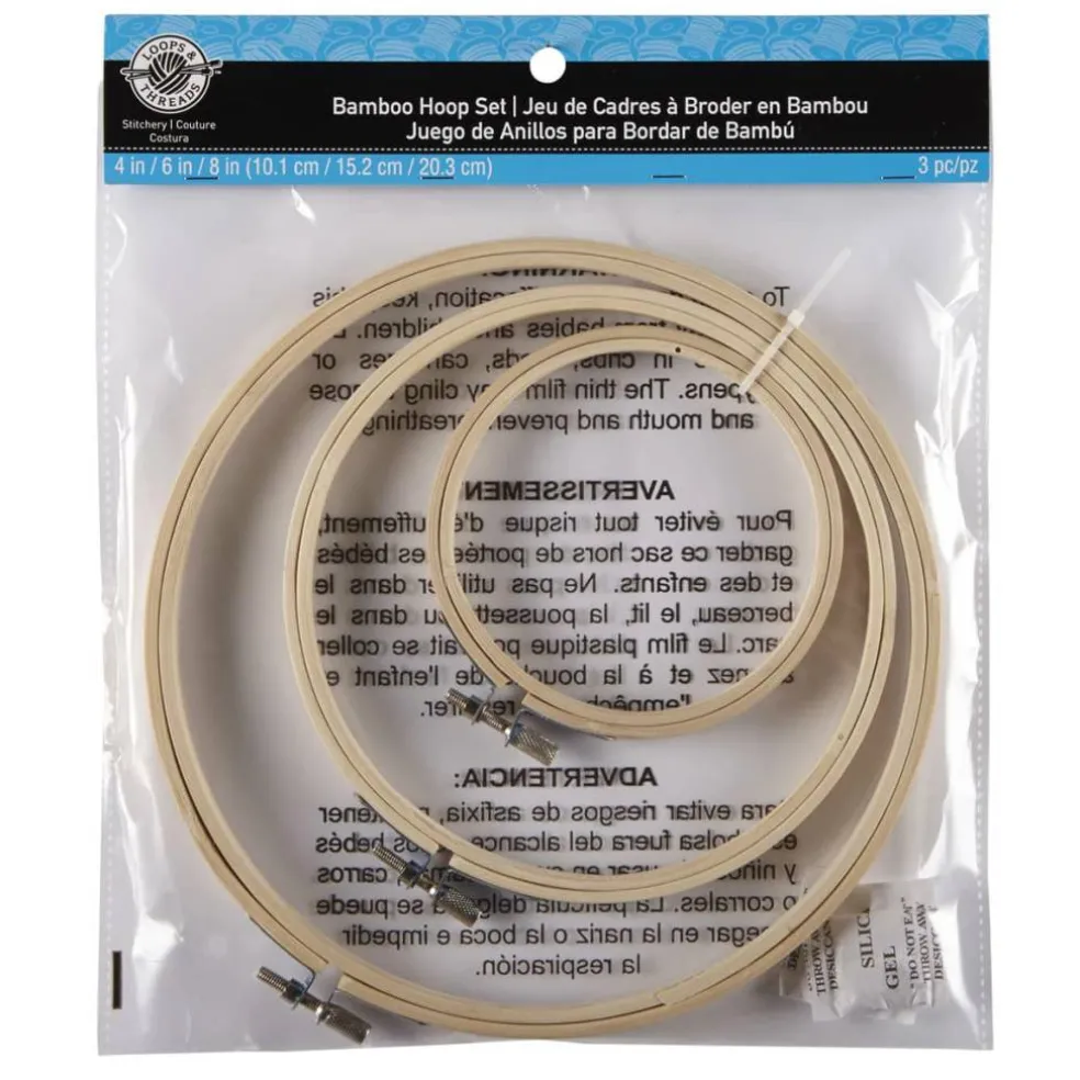 12 Packs: 3 ct. (36 total) Bamboo Hoop Set by Loops & Threads™