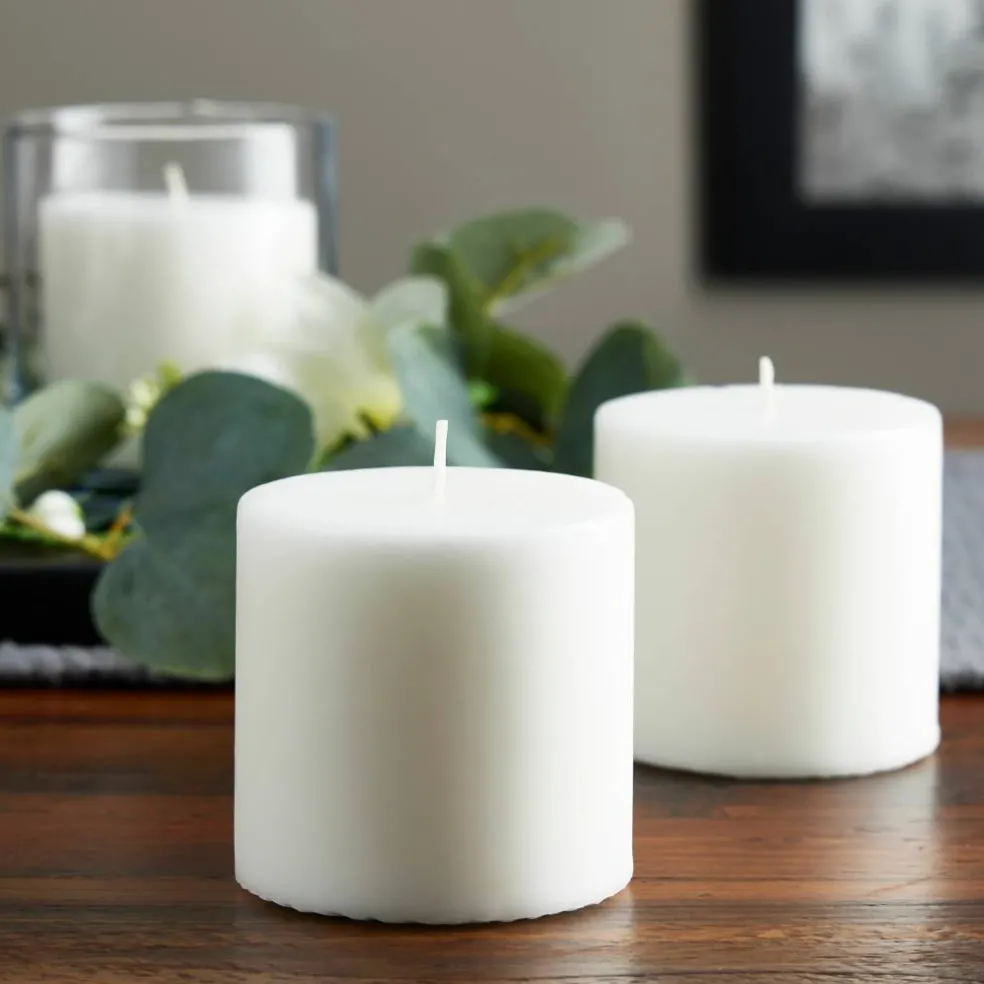 12 Packs: 3 ct. (36 total) Basic Elements™ White Pillar Candles by Ashland®