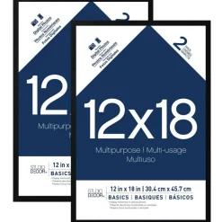 6 Packs: 2 ct. (12 total) Black Multipurpose 12" x 18" Frames, Basics by Studio Décor®