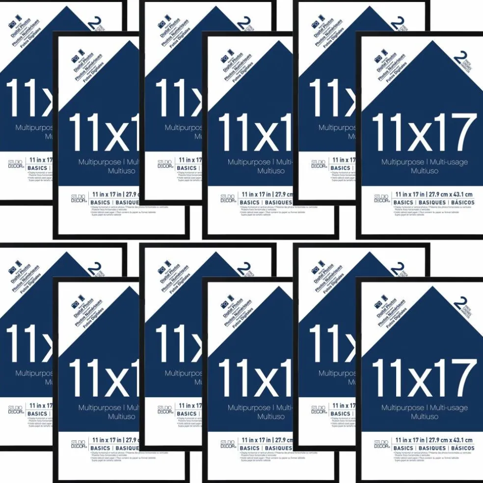 6 Packs: 2 ct. (12 total) Black Multipurpose 11" x 17" Frames, Basics by Studio Décor®