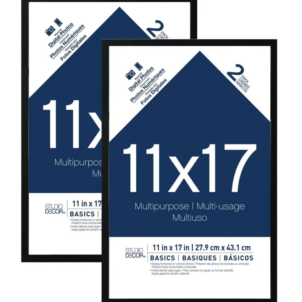 6 Packs: 2 ct. (12 total) Black Multipurpose 11" x 17" Frames, Basics by Studio Décor®