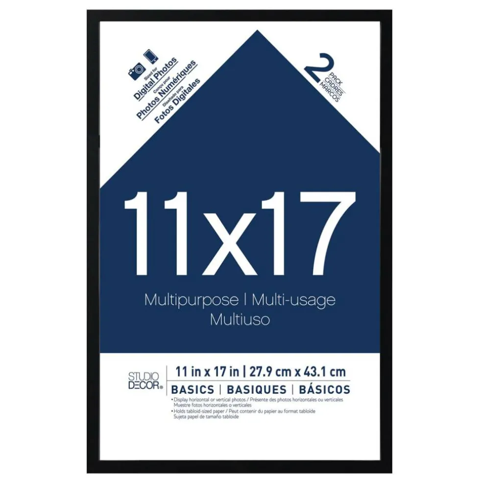 6 Packs: 2 ct. (12 total) Black Multipurpose 11" x 17" Frames, Basics by Studio Décor®