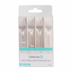 12 Packs: 24 ct. (288 total) Clear Mini Forks by Celebrate It™