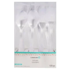 8 Packs: 120 ct. (960 total) Clear Mixed Plastic Cutlery by Celebrate It™