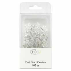 24 Packs: 100 ct. (2,400 total) Clear Pushpins by B2C®