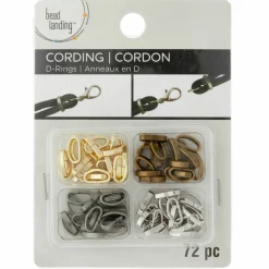 12 Packs: 72 ct. (864 total) Cording D-Rings by Bead Landing™