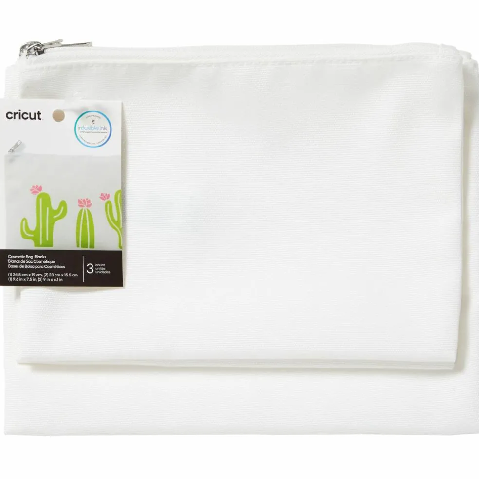 6 Packs: 3 ct. (18 total) Cricut® Linen Cosmetic Bag Blanks