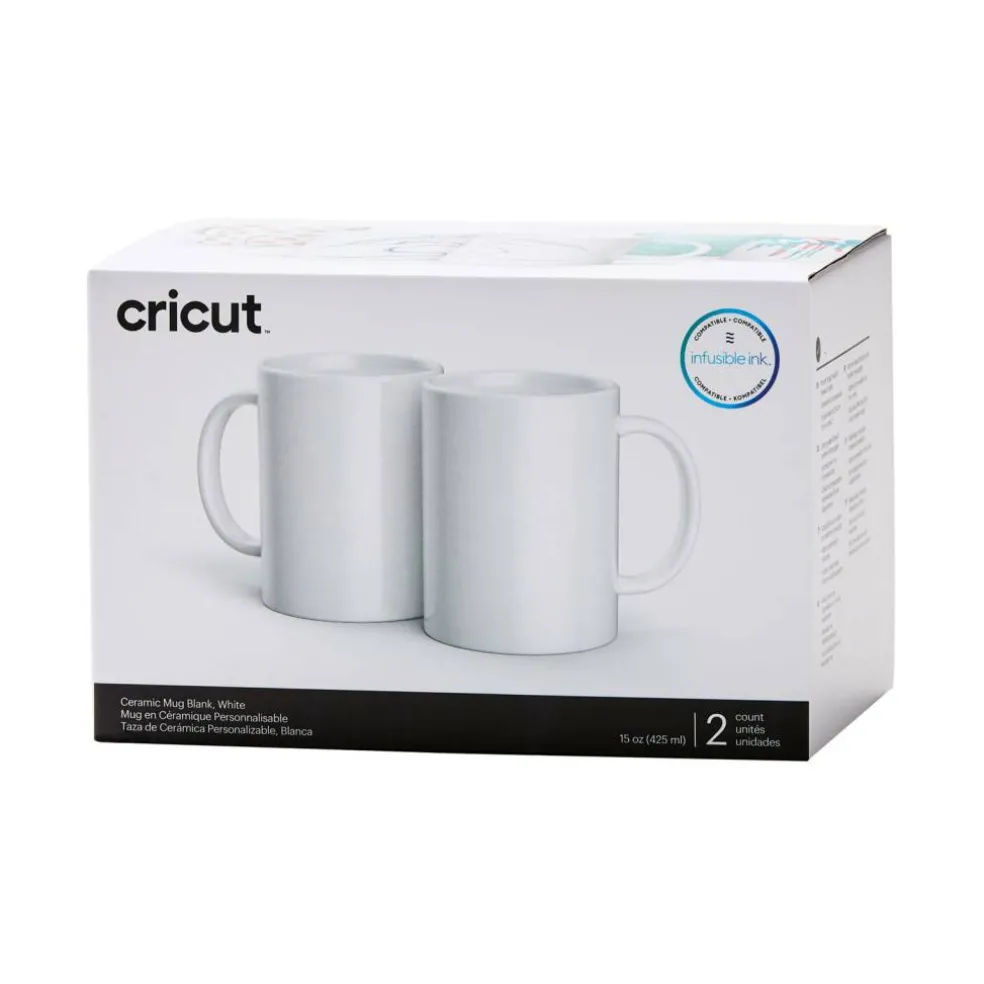8 Packs: 2 ct. (16 total) Cricut® 15oz. White Ceramic Mug Blanks, 2ct.