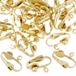 12 Packs: 26 ct. (312 total) Gold Clip-On Earrings with Loop by Bead Landing™