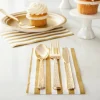 6 Packs: 120 ct. (720 total) Gold Hammered Plastic Cutlery Set by Celebrate It™