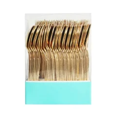 6 Packs: 120 ct. (720 total) Gold Hammered Plastic Cutlery Set by Celebrate It™