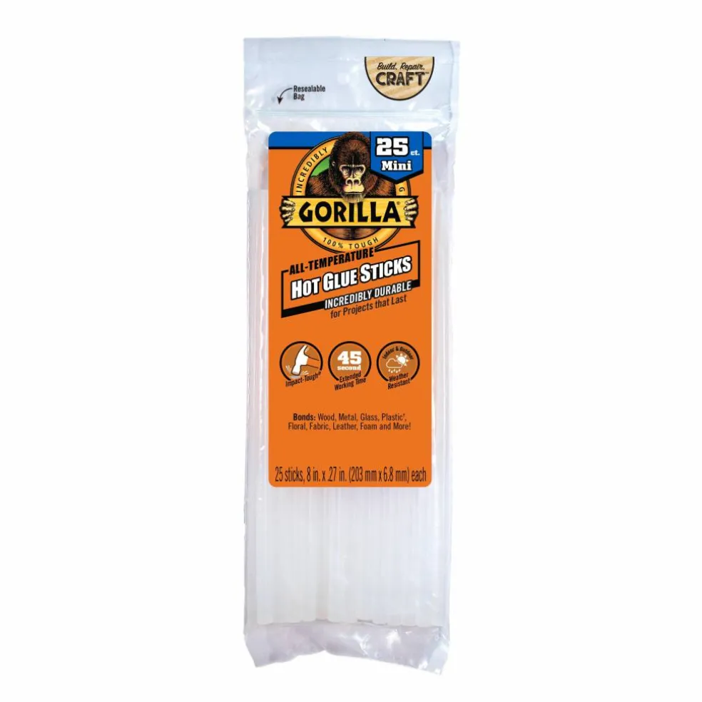 10 Packs: 25 ct. (250 total) Gorilla® 8" All-Temperature Hot Glue Sticks