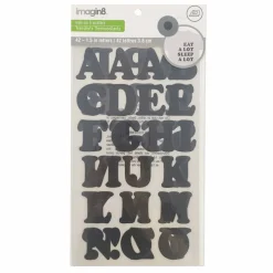 12 Packs: 42 ct. (504 total) 1.5" Iron-On Black Glitter Cooper Letters by Imagin8™