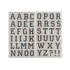 12 Packs: 49 ct. (588 total) 1.5" Iron-On Black with White Outline Athletic Letters by Make Market®
