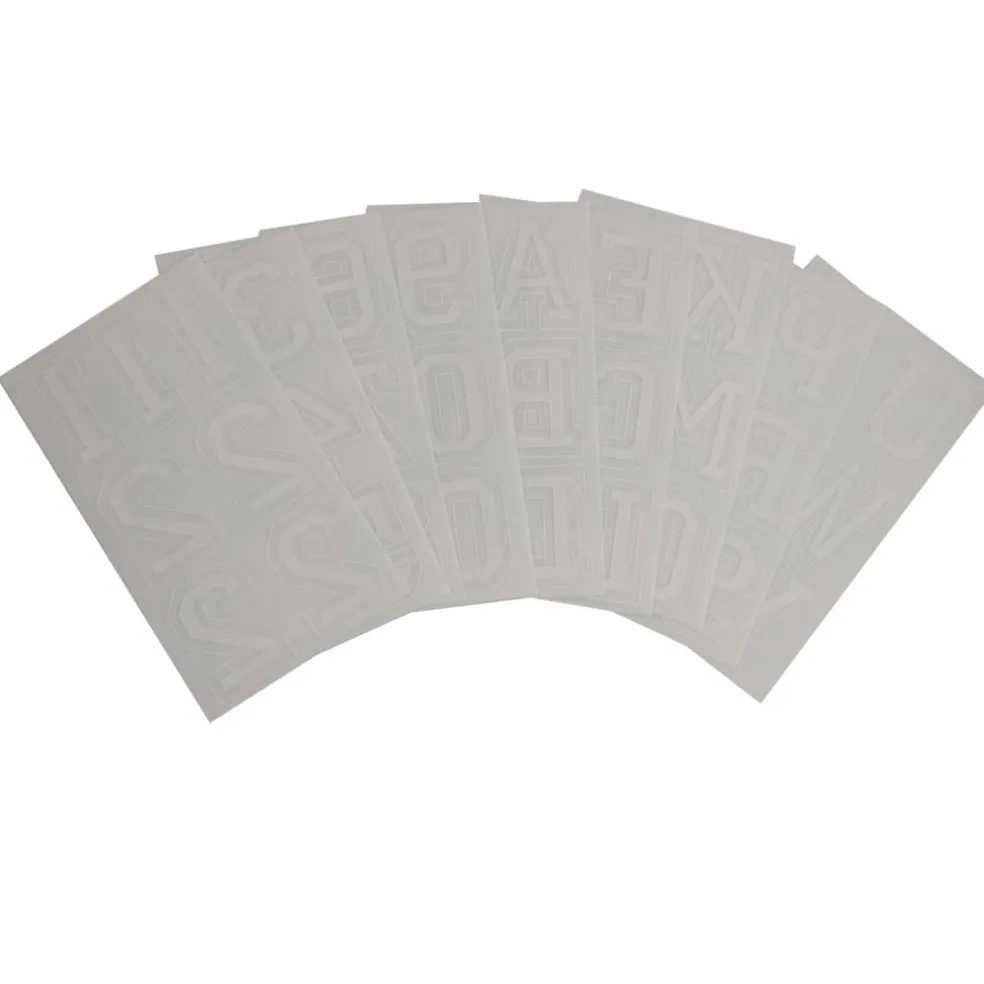 12 Packs: 56 ct. (672 total) 3" Iron-On White Flocked Collegiate Letters by Imagin8™