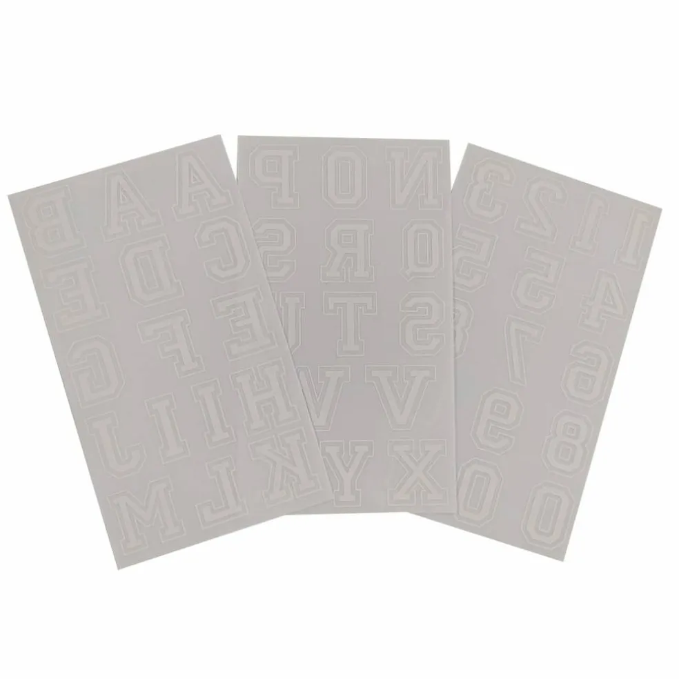 12 Packs: 46 ct. (552 total) 1.75" Iron-On White Flocked Collegiate Letters by Imagin8™