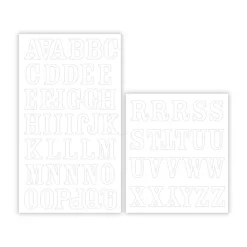 12 Packs: 62 ct. (744 total) Iron-On White Serif Alphabet by Make Market®
