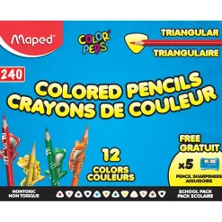 5 Packs: 240 ct. (1,200 total) Maped® Color'Peps Triangular Colored Pencils School Pack