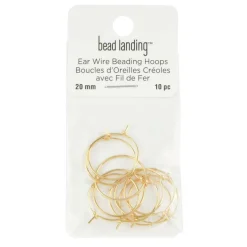 12 Packs: 10 ct. (120 total) 20mm Ear Wire Beading Hoops by Bead Landing™