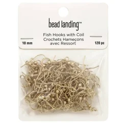12 Packs: 120 ct. (1,440 total) 10mm Fish Hooks with Coil by Bead Landing™