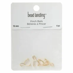 12 Packs: 4 ct. (48 total) 15mm Simple Pinch Bails by Bead Landing™