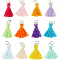 12 Packs: 12 ct. (144 total) Multicolored Tassel Rhodium Charms by Bead Landing™