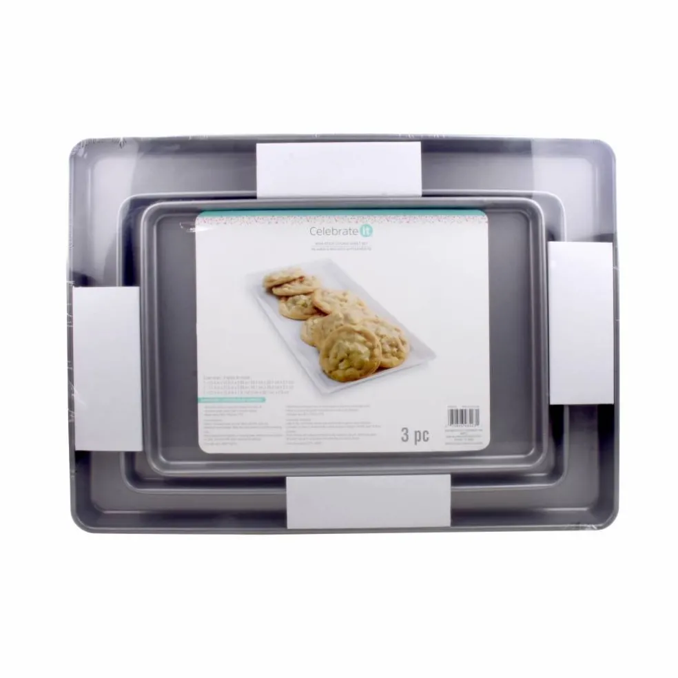6 Packs: 3 ct. (18 total) Non-Stick Cookie Sheet Set by Celebrate It®