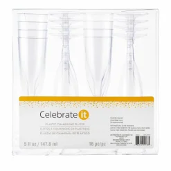 12 Packs: 16 ct. (192 total) 5oz. Plastic Champagne Flutes by Celebrate It™