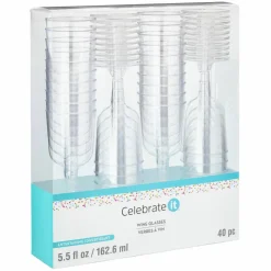 12 Packs: 40 ct. (480 total) Plastic Wine Glasses by Celebrate It™