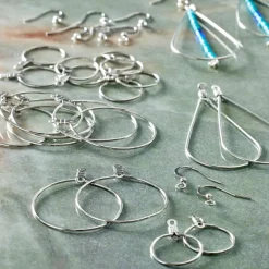 12 Packs: 32 ct. (384 total) Premium Metals Mixed Rhodium Ear Wires by Bead Landing™