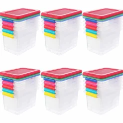 6 Packs: 5 ct. (30 total) 6.2qt. Storage Bins with Lids by Simply Tidy™