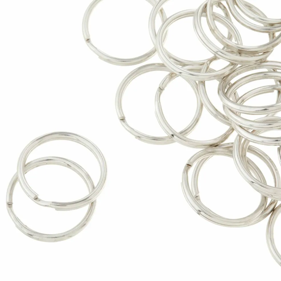 12 Packs: 28 ct. (336 total) Rhodium Split Rings, 24mm by Bead Landing™