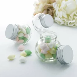 6 Packs: 20 ct. (120 total) Round Glass Favor Jars with Silver Lids by Celebrate It™ Occasions™
