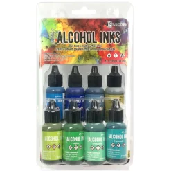 6 Packs: 8 ct. (48 total) Tim Holtz® Greens & Blue Alcohol Ink Set